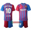 Oficiální Fotbalový Dres s Dlouhý Rukáv FC Barcelona Ronaldinho 10 Domácí 2021-22 pro Děti